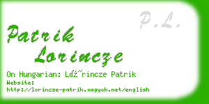 patrik lorincze business card